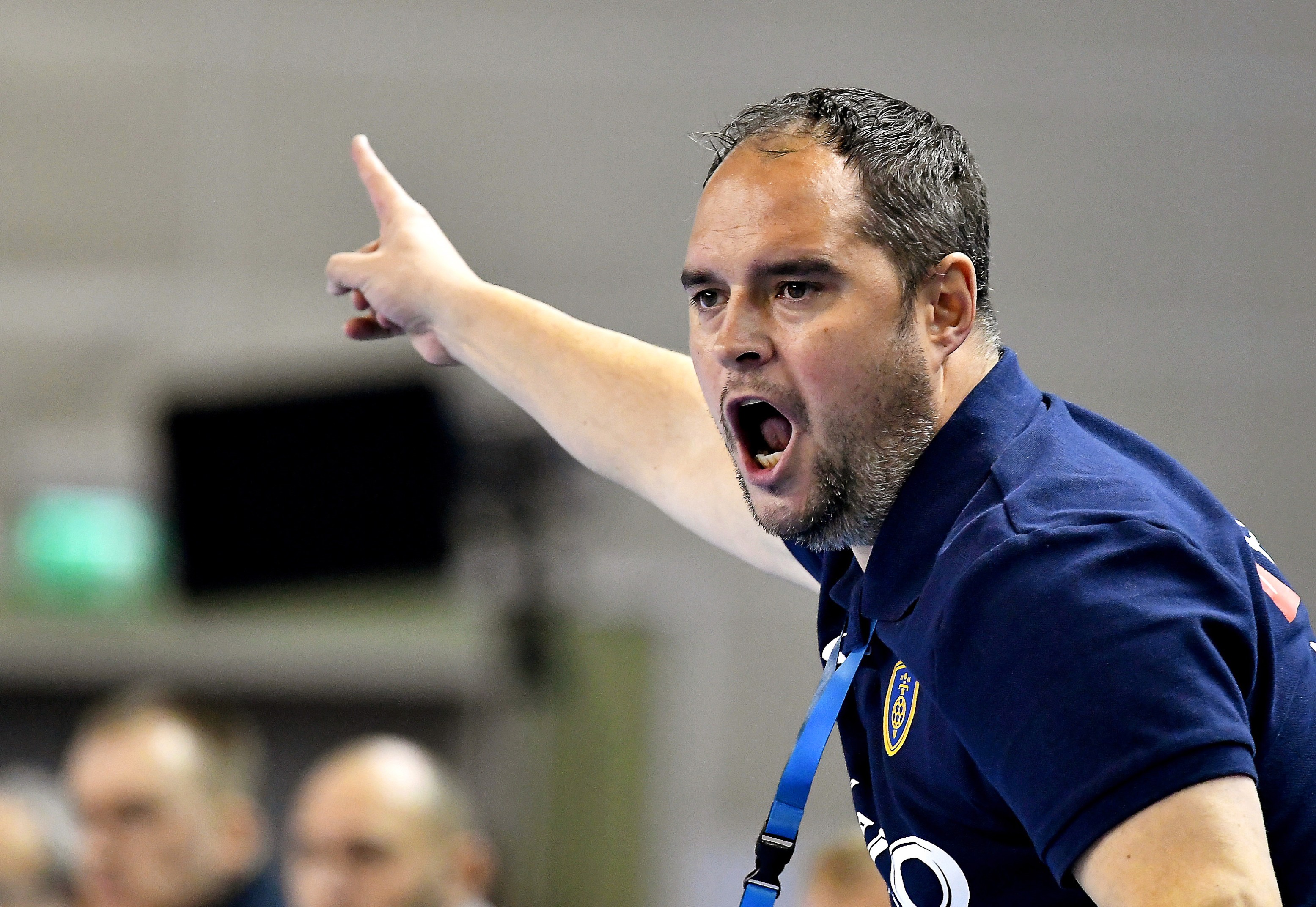 epa06537010 Celje's head coach Branko Tamse reacts during the EHF Champions League handball match between PGE Vive Kielce and RK Celje Pivovarna Lasko in Kielce, Poland, 17 February 2018. EPA-EFE/PIOTR POLAK POLAND OUT