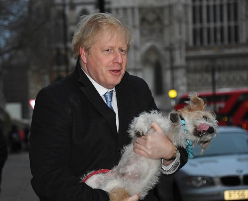 Борис Џонсон излезе на гласање со своето куче